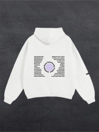 UNITED RAVE KINGDOM UNISEX HOODIE - BACK PRINT (multiple colours)