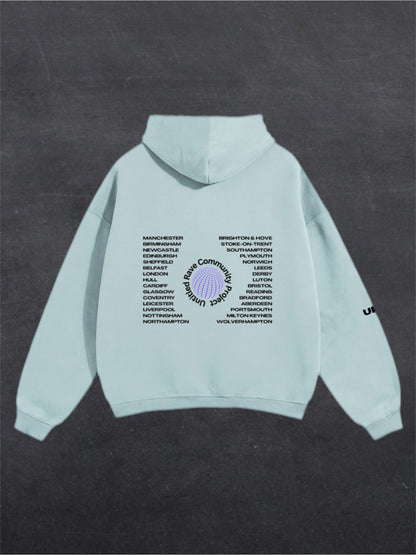 UNITED RAVE KINGDOM UNISEX HOODIE - BACK PRINT (multiple colours)