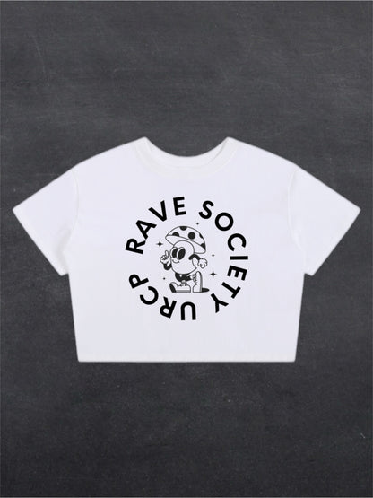 URCP MUSHROOM CROPPED TEE - FRONT PRINT (white)