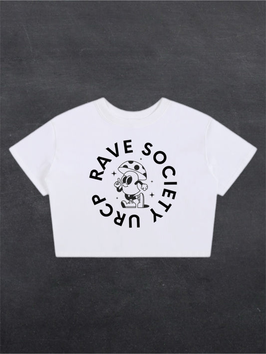 URCP MUSHROOM CROPPED TEE - FRONT PRINT (white)