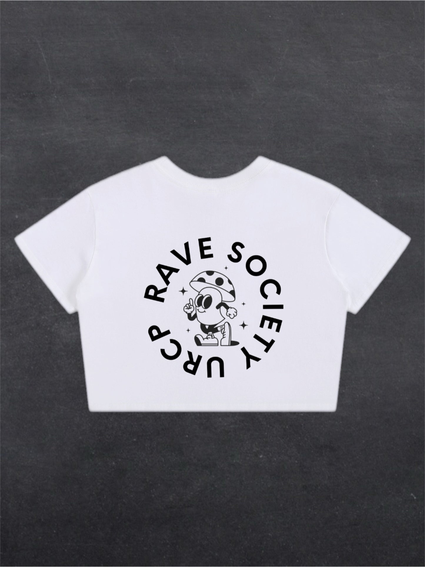 URCP MUSHROOM CROPPED TEE - BACK PRINT (white)
