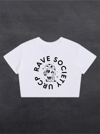 URCP MUSHROOM CROPPED TEE - BACK PRINT (white)