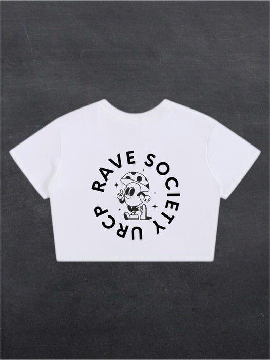 URCP MUSHROOM CROPPED TEE - BACK PRINT (white)