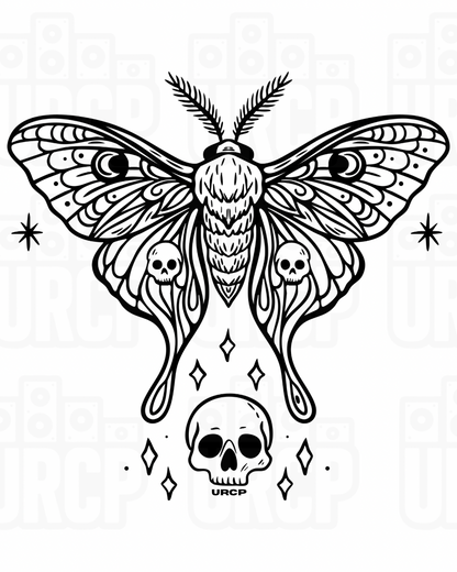 SKULL MOTH CROPPED TEE - FRONT PRINT (white)
