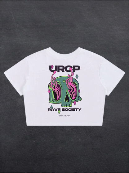 RAPTURE CROPPED TEE - BACK PRINT (white)