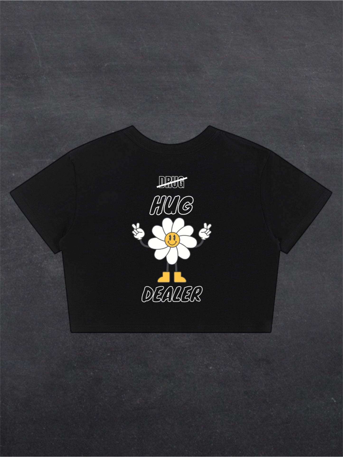 HUG DEALER CROPPED TEE - BACK PRINT (black)