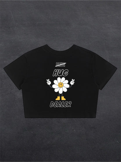 HUG DEALER CROPPED TEE - BACK PRINT (black)