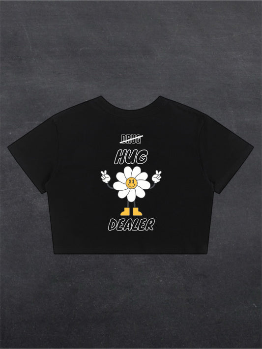 HUG DEALER CROPPED TEE - BACK PRINT (black)