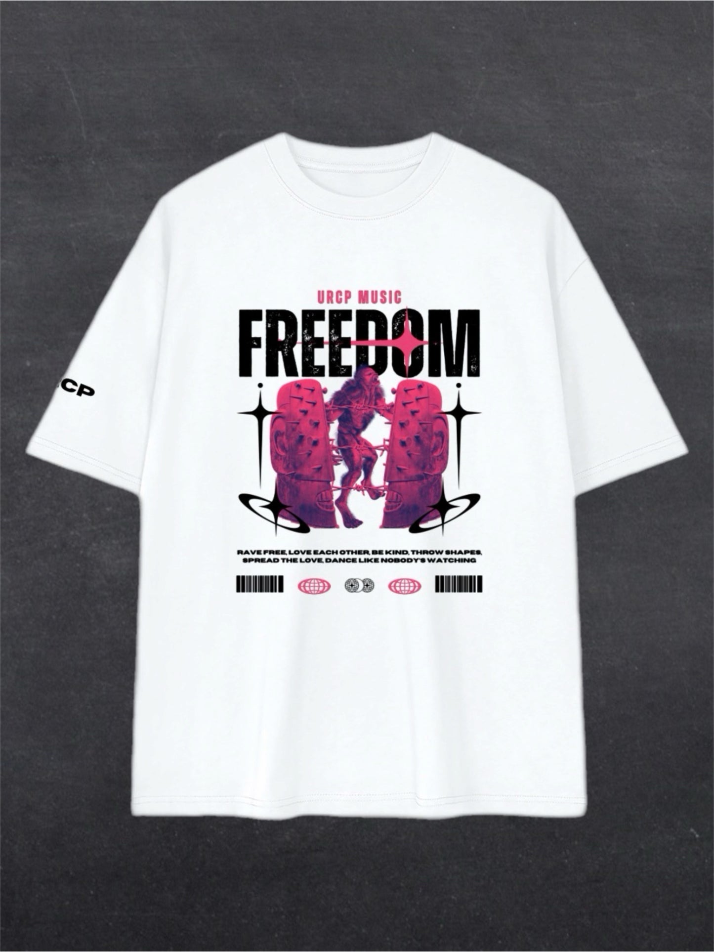 FREEDOM UNISEX TEE - FRONT PRINT (white)