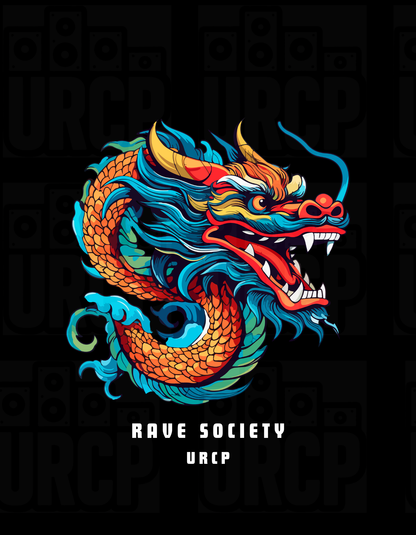 RAVE SOCIETY DRAGON CROPPED TEE - FRONT PRINT (black)