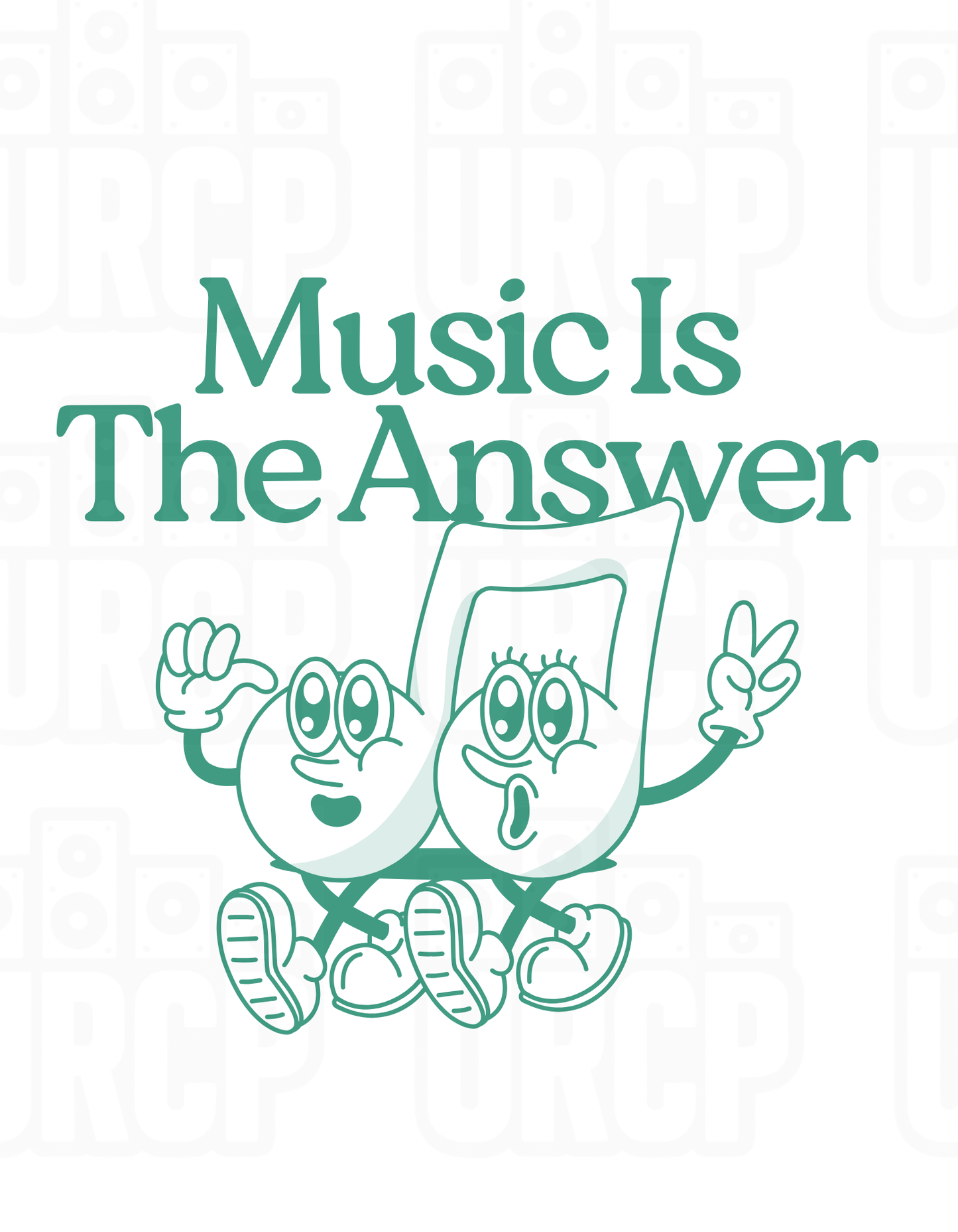MUSIC IS THE ANSWER CROPPED TEE - BACK PRINT (black/white)