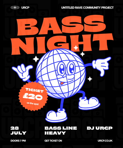 BASS NIGHT CROPPED TEE - FRONT PRINT (black)