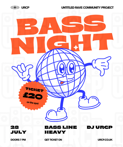 Bass Night Crewneck Crop Tank Top - BACK PRINT (white)