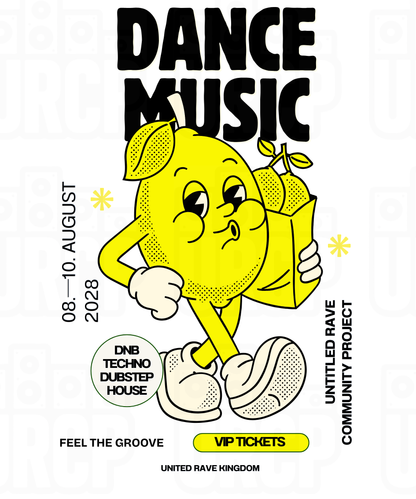 Dance Music Crewneck Crop Top - BACK PRINT (white)