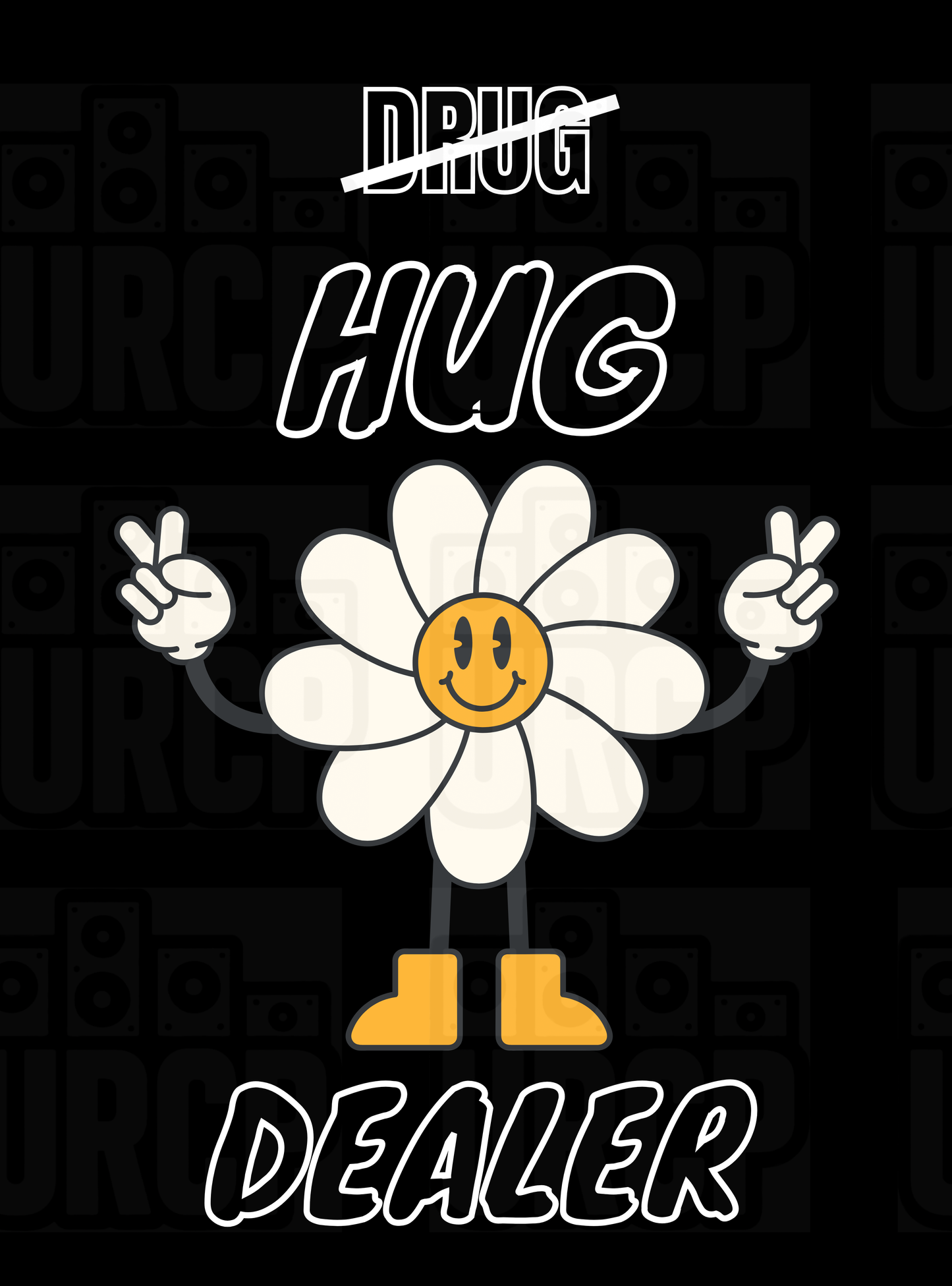 HUG DEALER CROPPED TEE - BACK PRINT (black)