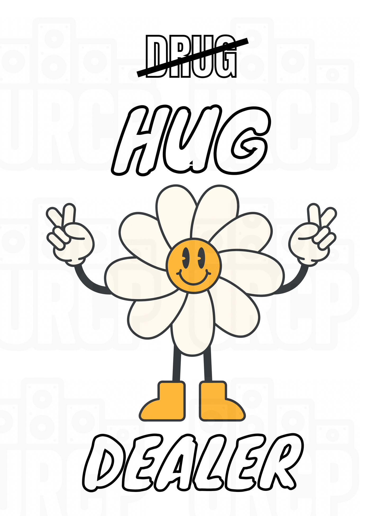 HUG DEALER CROPPED TEE - BACK PRINT (white)