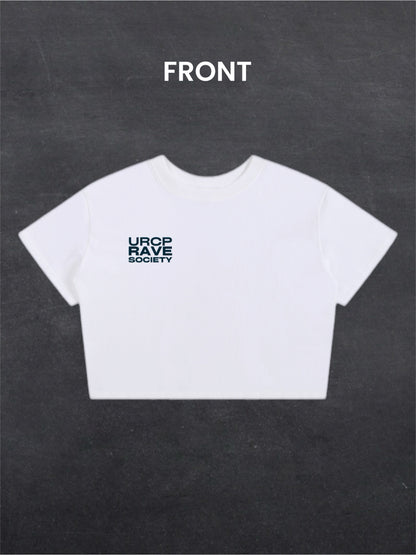 TAKE ME TO YOUR STEREO CROPPED TEE - BACK PRINT (white)