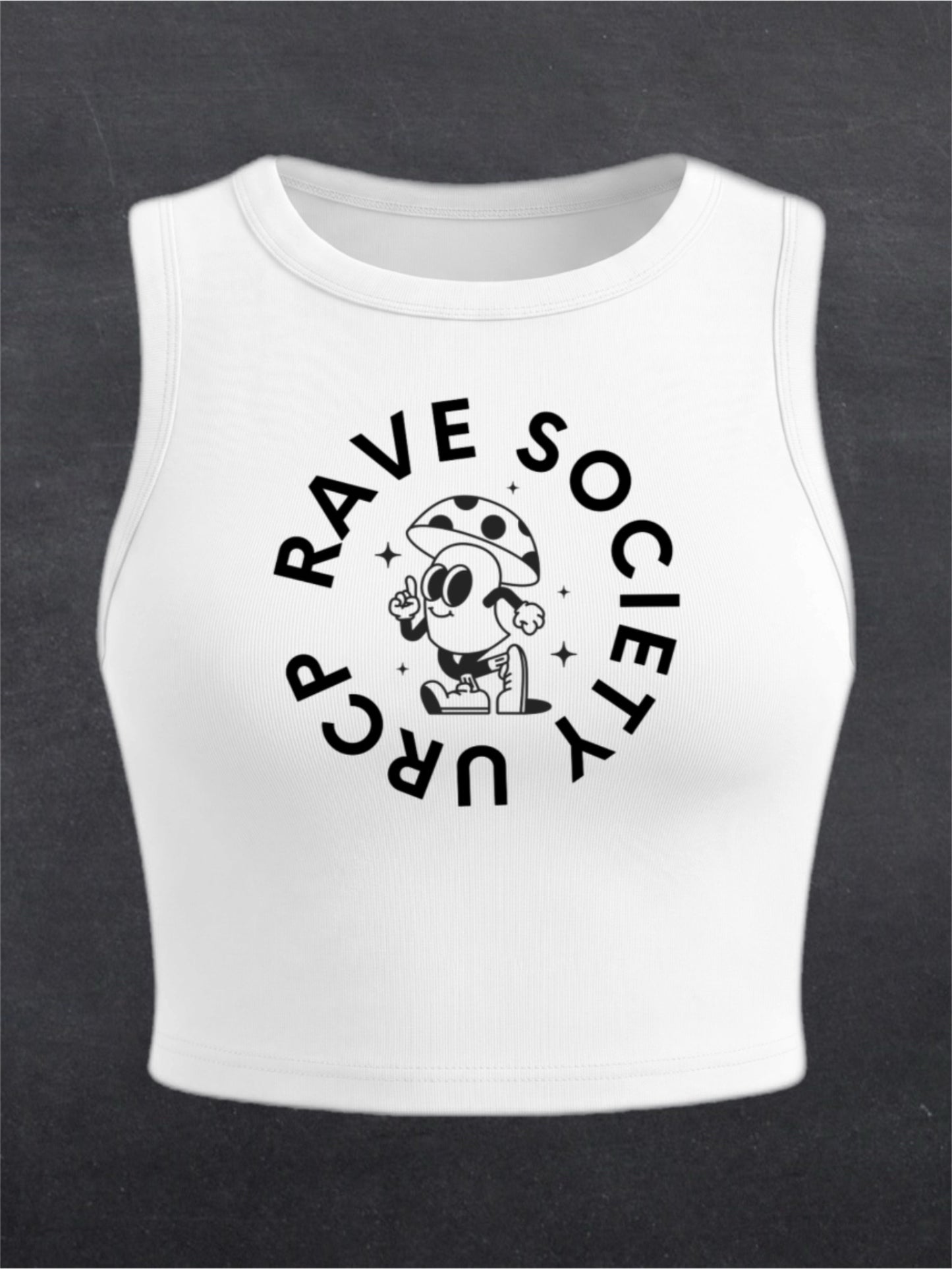 URCP MUSHROOM CREWNECK CROP TOP - FRONT PRINT (multiple colours)