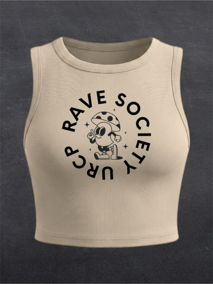 URCP MUSHROOM CREWNECK CROP TOP - FRONT PRINT (multiple colours)