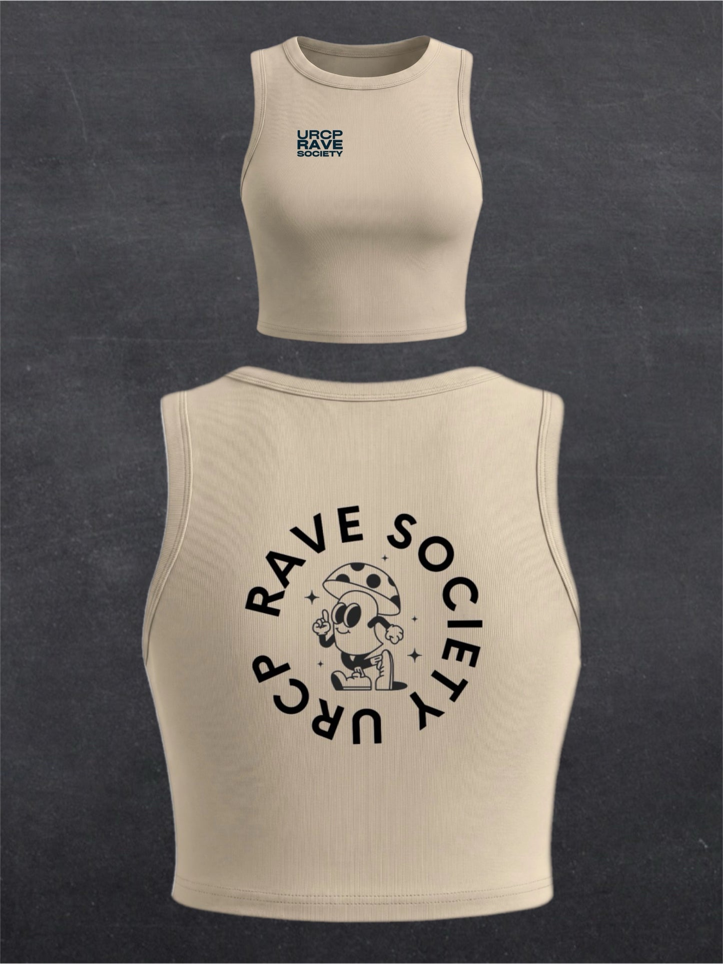 URCP MUSHROOM CREWNECK CROP TOP - BACK PRINT (multiple colours)