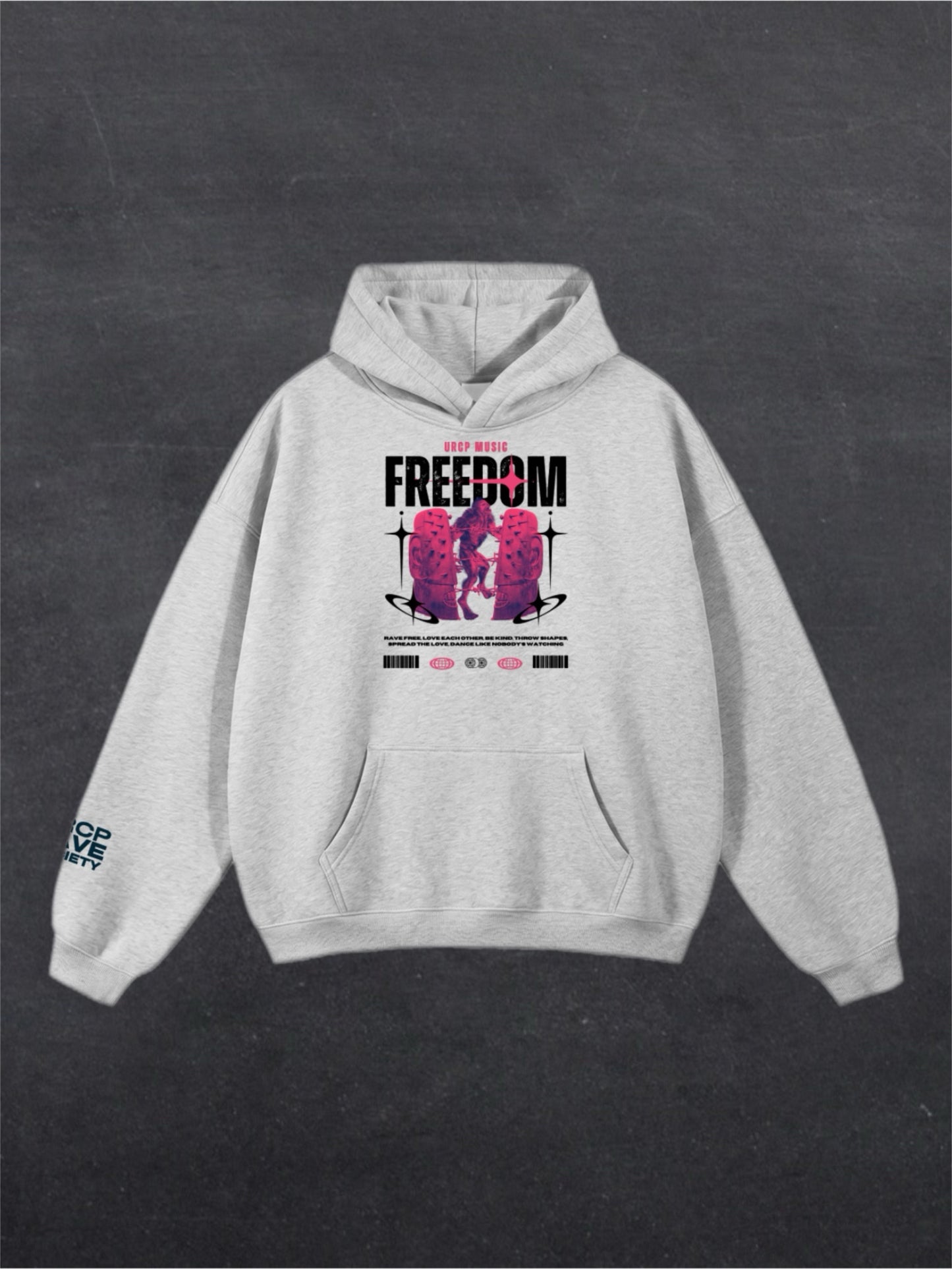 FREEDOM UNISEX HOODIE - FRONT PRINT (multiple colours)