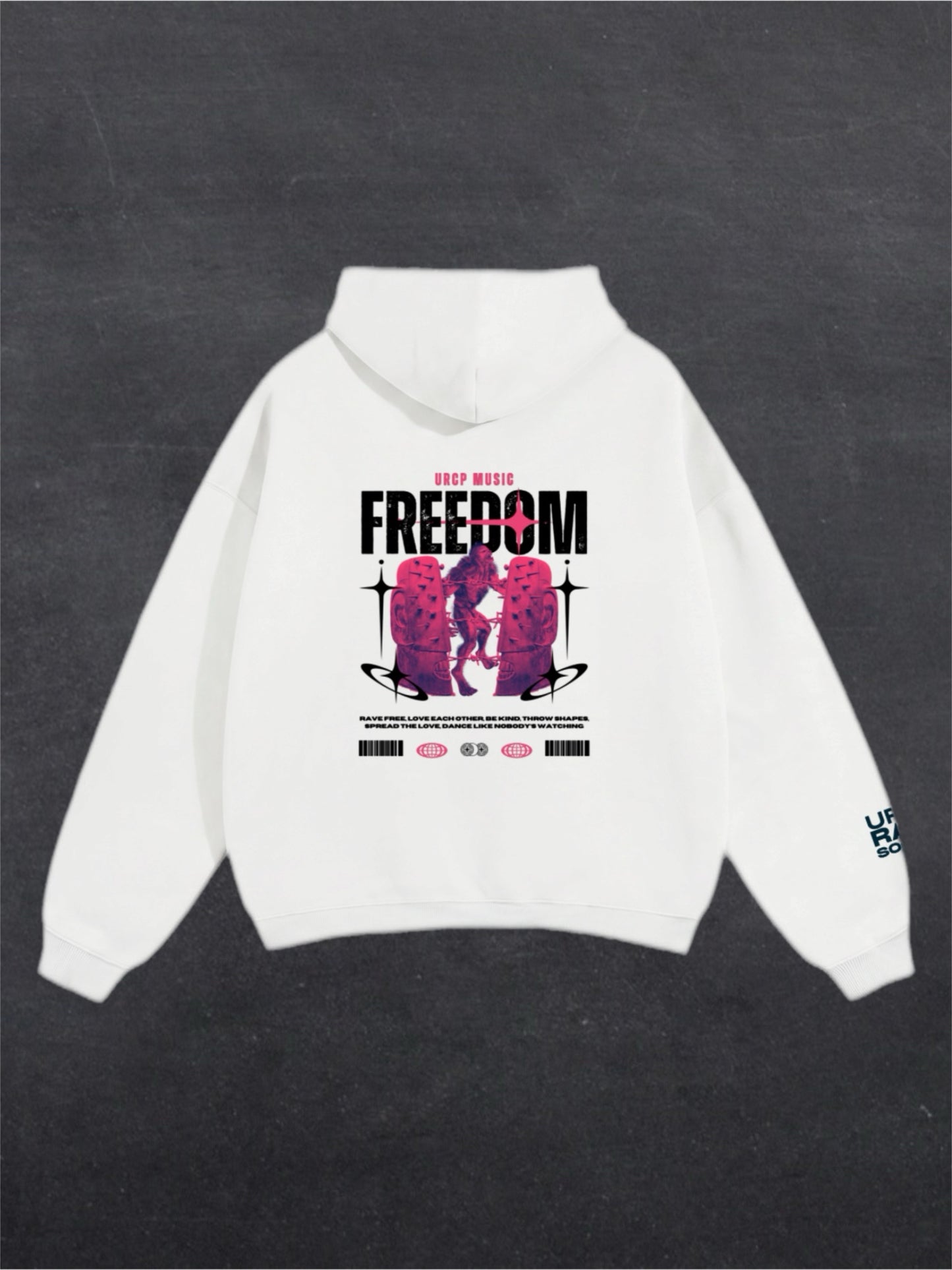 FREEDOM UNISEX HOODIE - BACK PRINT (multiple colours)