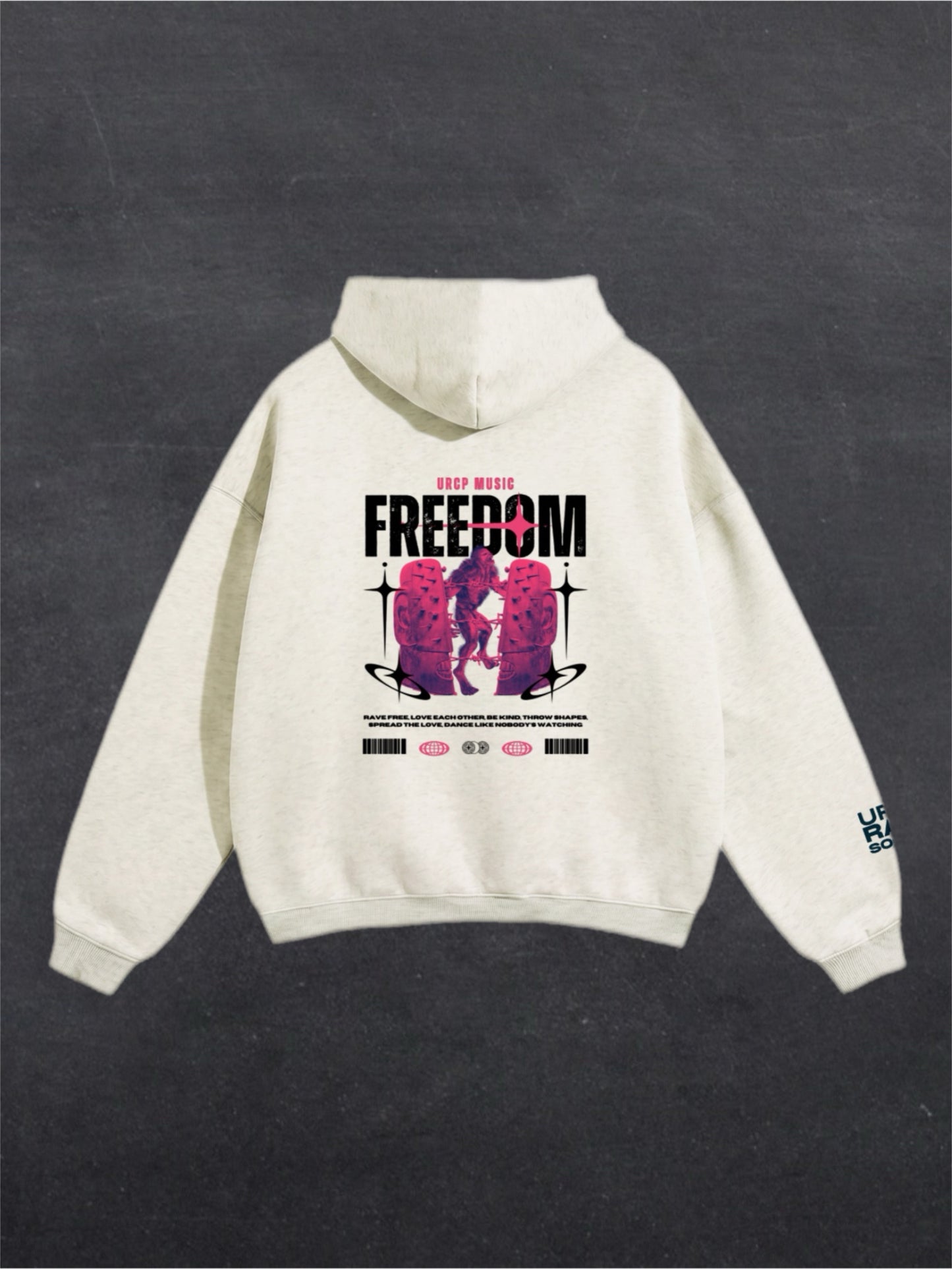 FREEDOM UNISEX HOODIE - BACK PRINT (multiple colours)