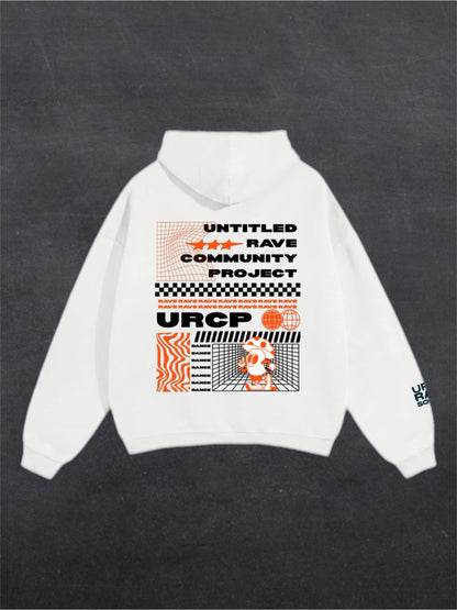 ORANGE URCP POSTER UNISEX HOODIE - BACK PRINT (white)