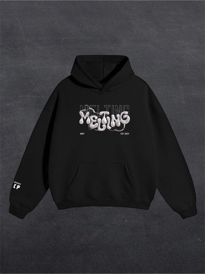 MELTING UNISEX HOODIE - FRONT PRINT (black)