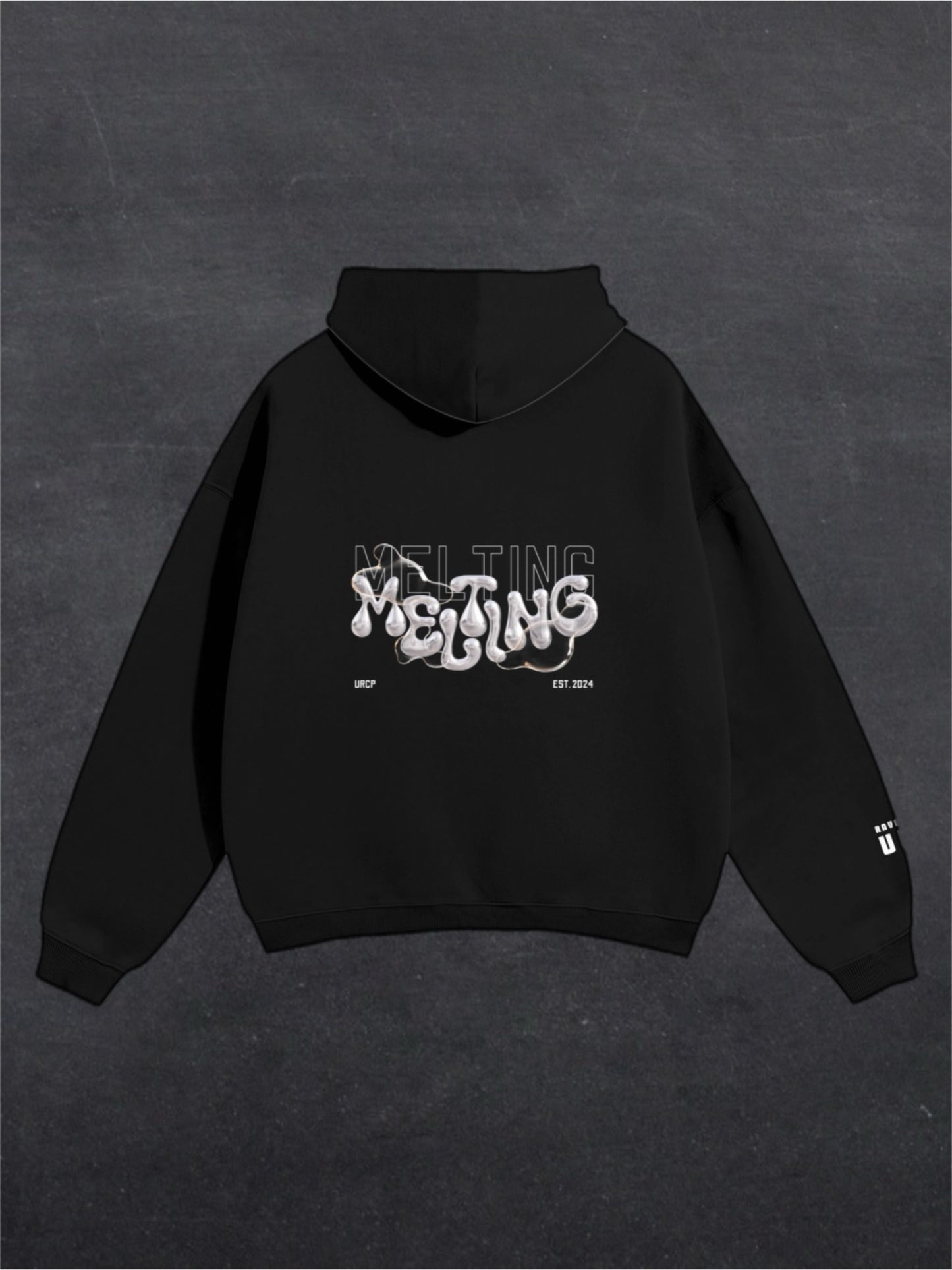 MELTING UNISEX HOODIE - BACK PRINT (black)