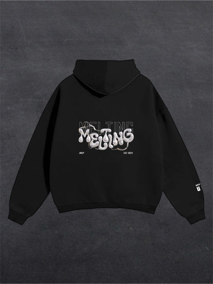 MELTING UNISEX HOODIE - BACK PRINT (black)