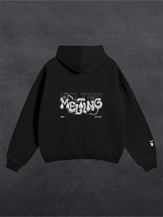 MELTING UNISEX HOODIE - BACK PRINT (black)