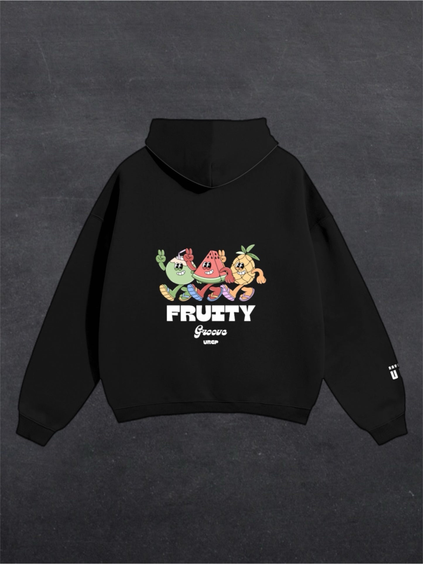 FRUITY GROOVE UNISEX HOODIE - BACK PRINT (black)