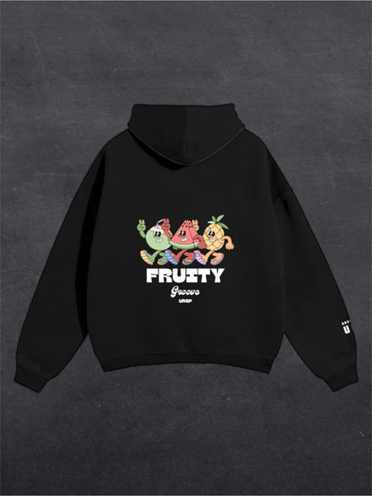 FRUITY GROOVE UNISEX HOODIE - BACK PRINT (black)