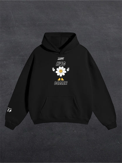 HUG DEALER UNISEX HOODIE - FRONT PRINT (black)