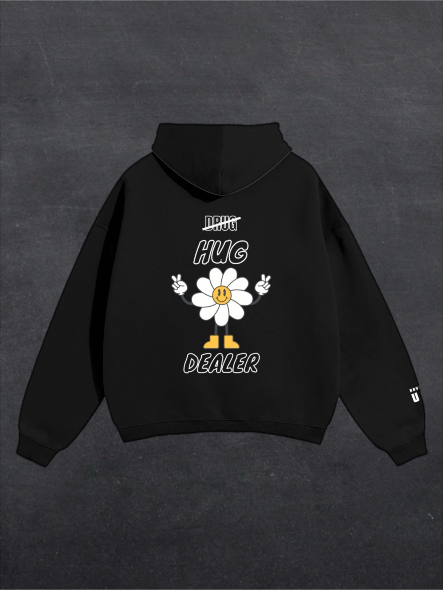HUG DEALER UNISEX HOODIE - BACK PRINT (black)