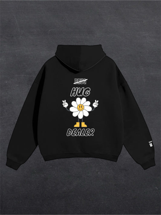 HUG DEALER UNISEX HOODIE - BACK PRINT (black)