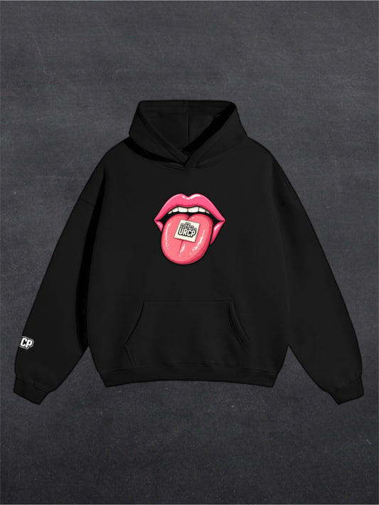 URCP TAB UNISEX HOODIE - FRONT PRINT (white/black)