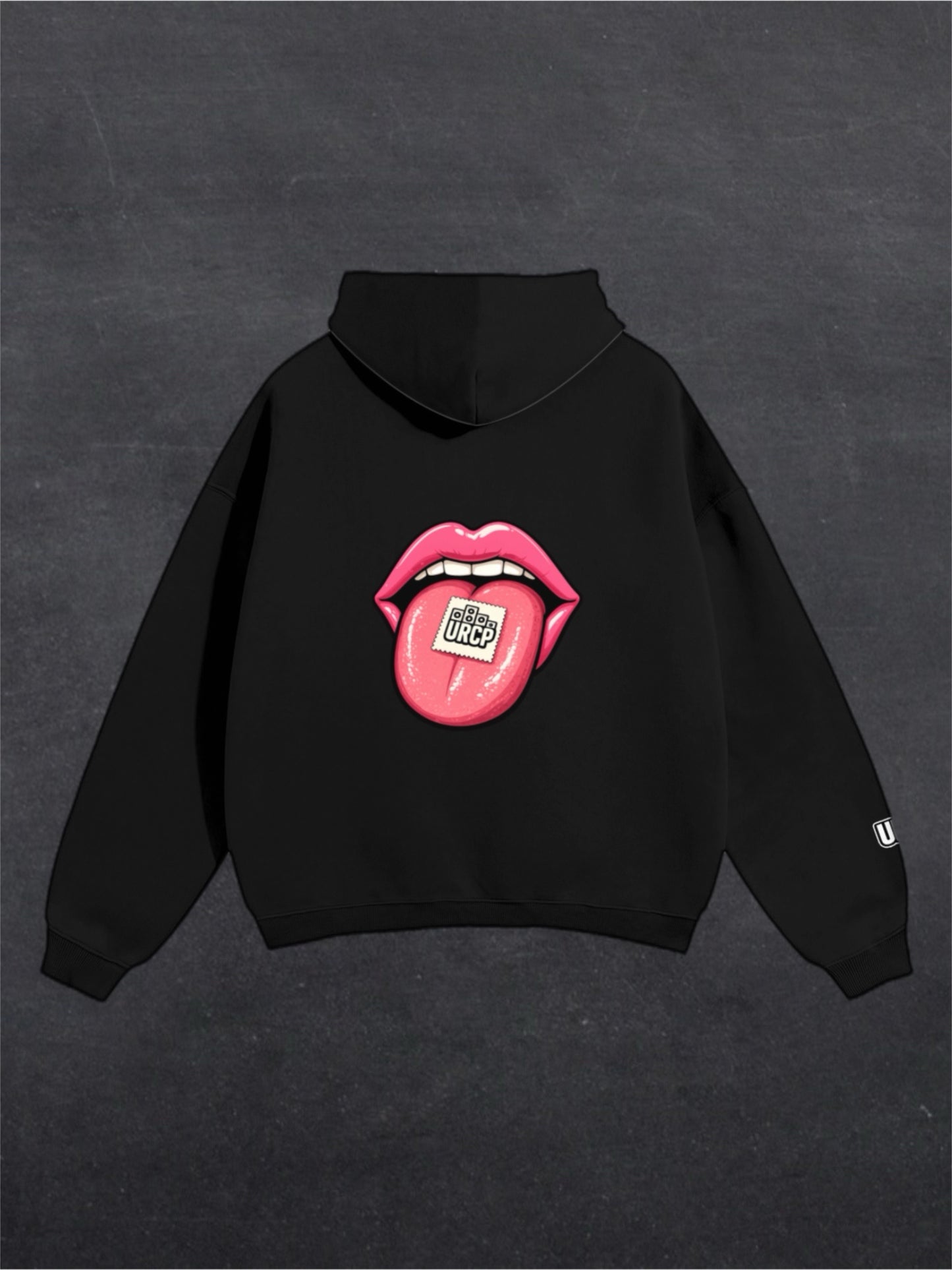 URCP TAB UNISEX HOODIE - BACK PRINT (black/white)