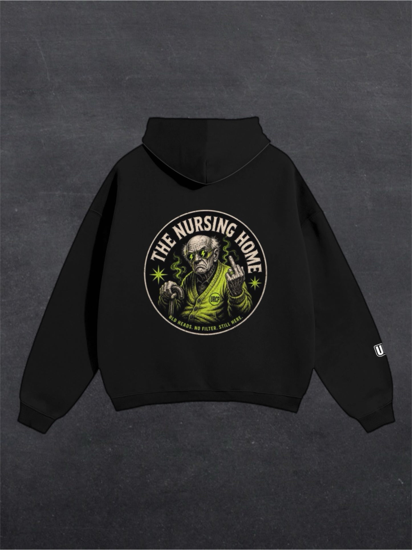 NURSING HOME UNISEX HOODIE - BACK PRINT (black)
