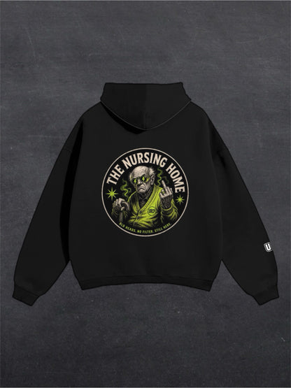 NURSING HOME UNISEX HOODIE - BACK PRINT (black)