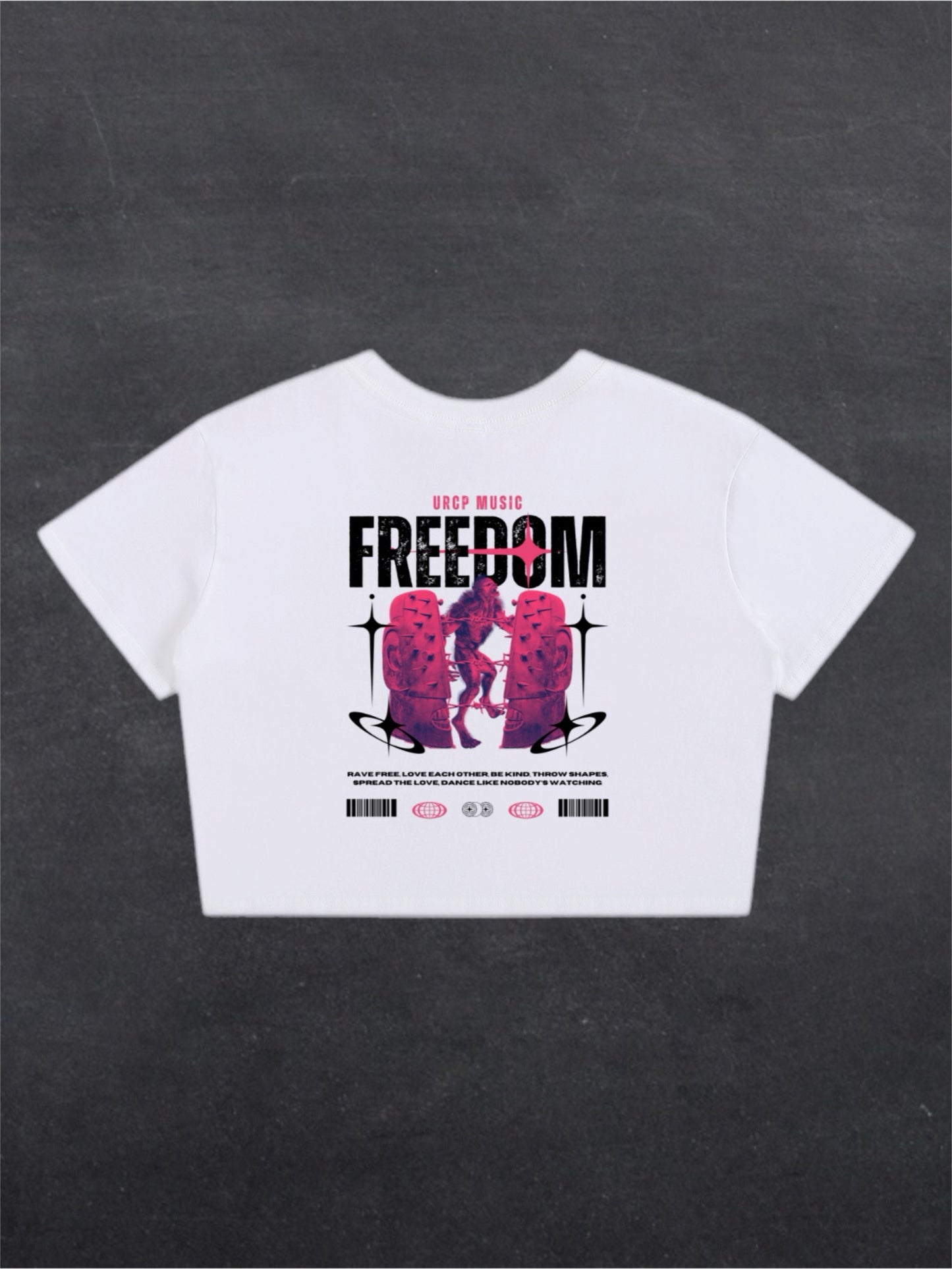 FREEDOM CROPPED TEE - BACK PRINT (white)
