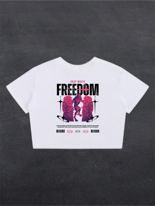 FREEDOM CROPPED TEE - BACK PRINT (white)