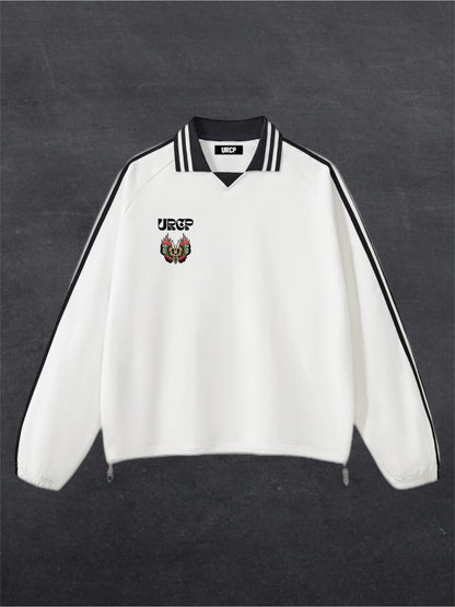 BLOOM IN DARKNESS UNISEX RUGBY LOOK SWEATSHIRT - BACK PRINT (white)