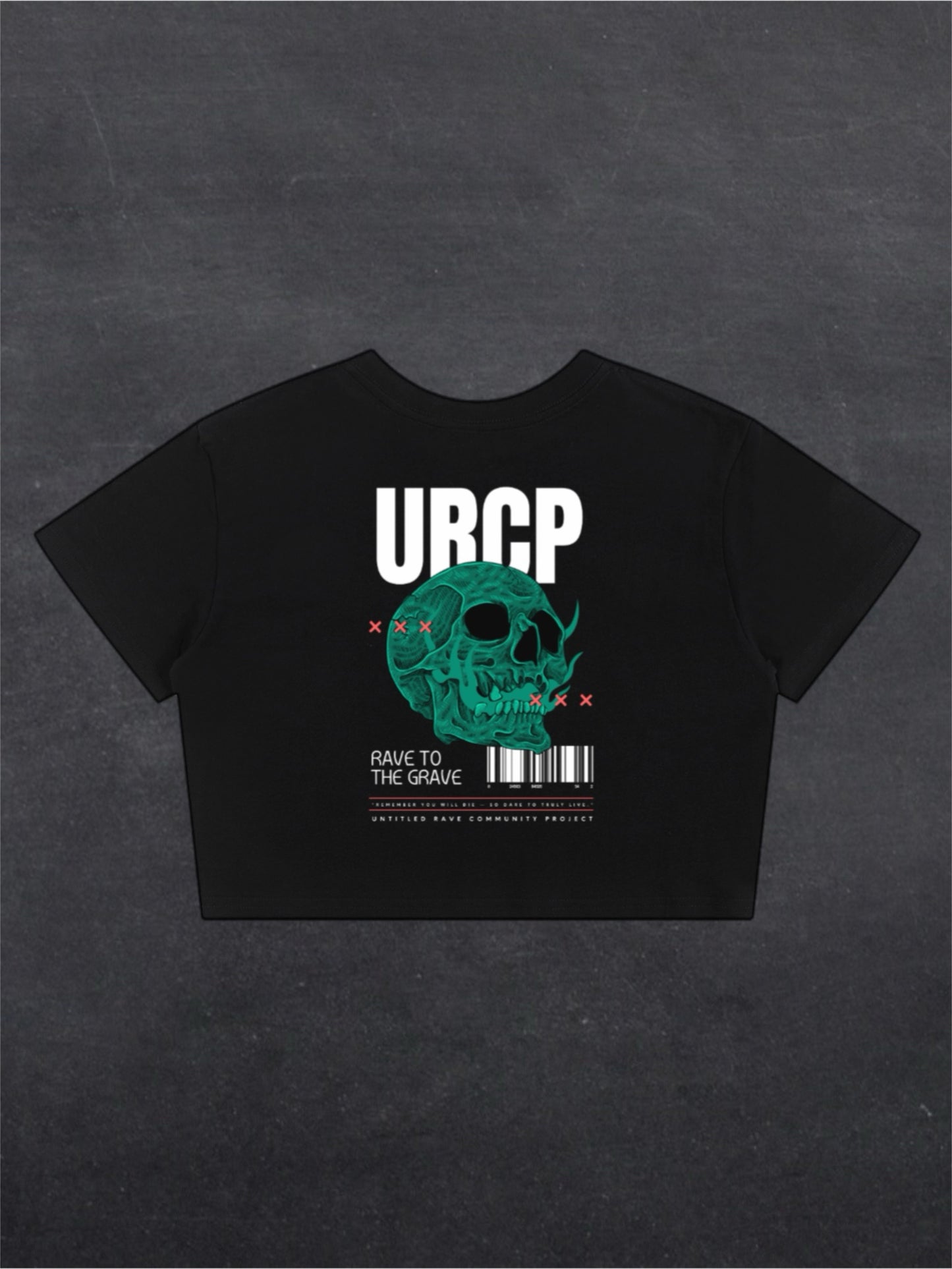 RAVE TO THE GRAVE CROPPED TEE - BACK PRINT (black)