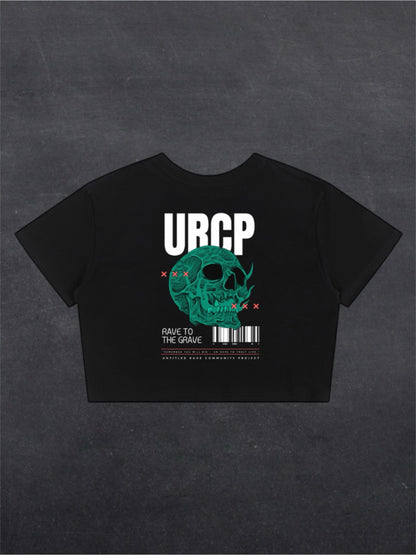 RAVE TO THE GRAVE CROPPED TEE - BACK PRINT (black)