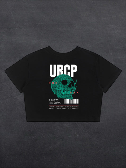 RAVE TO THE GRAVE CROPPED TEE - BACK PRINT (black)