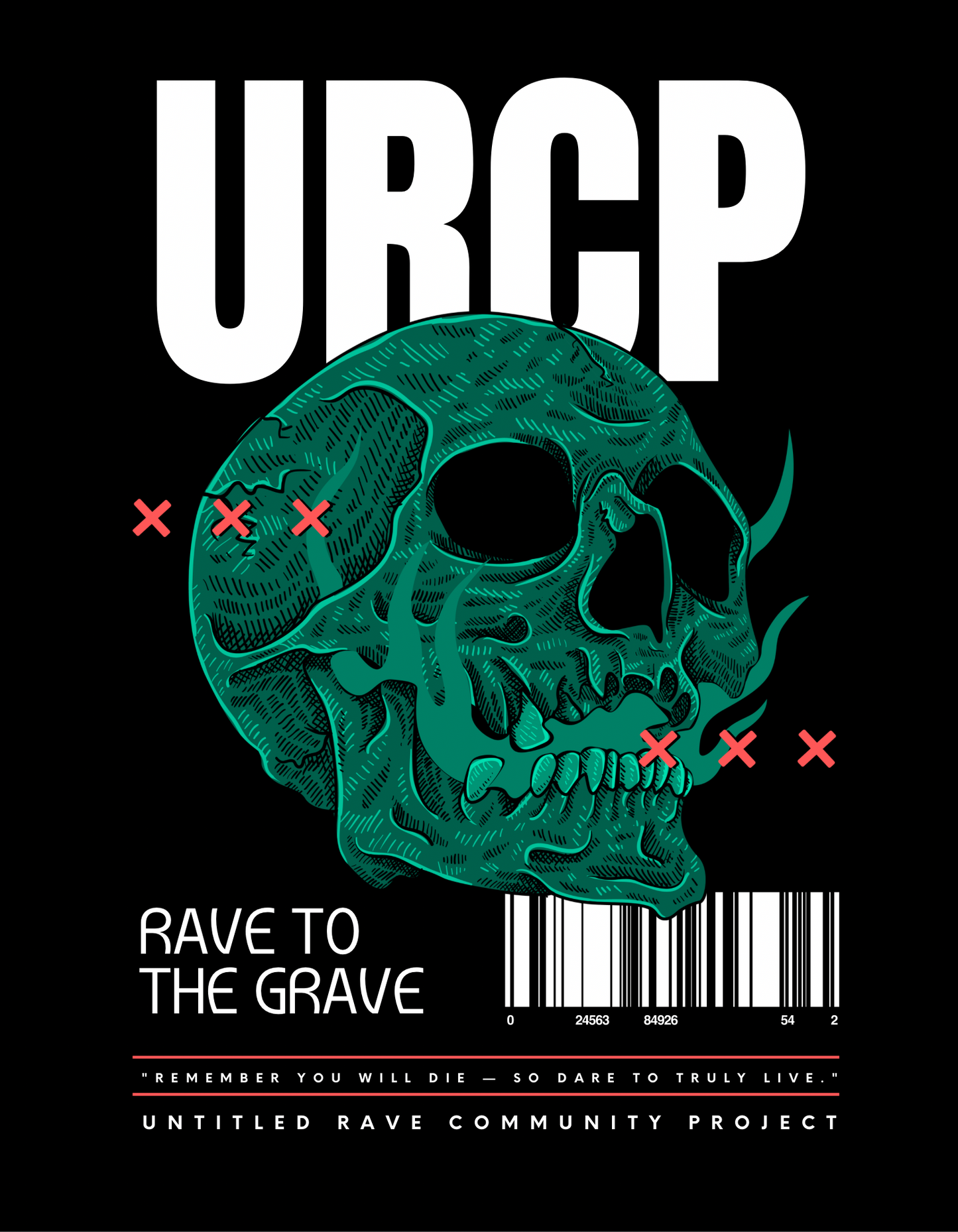 RAVE TO THE GRAVE CROPPED TEE - BACK PRINT (black)