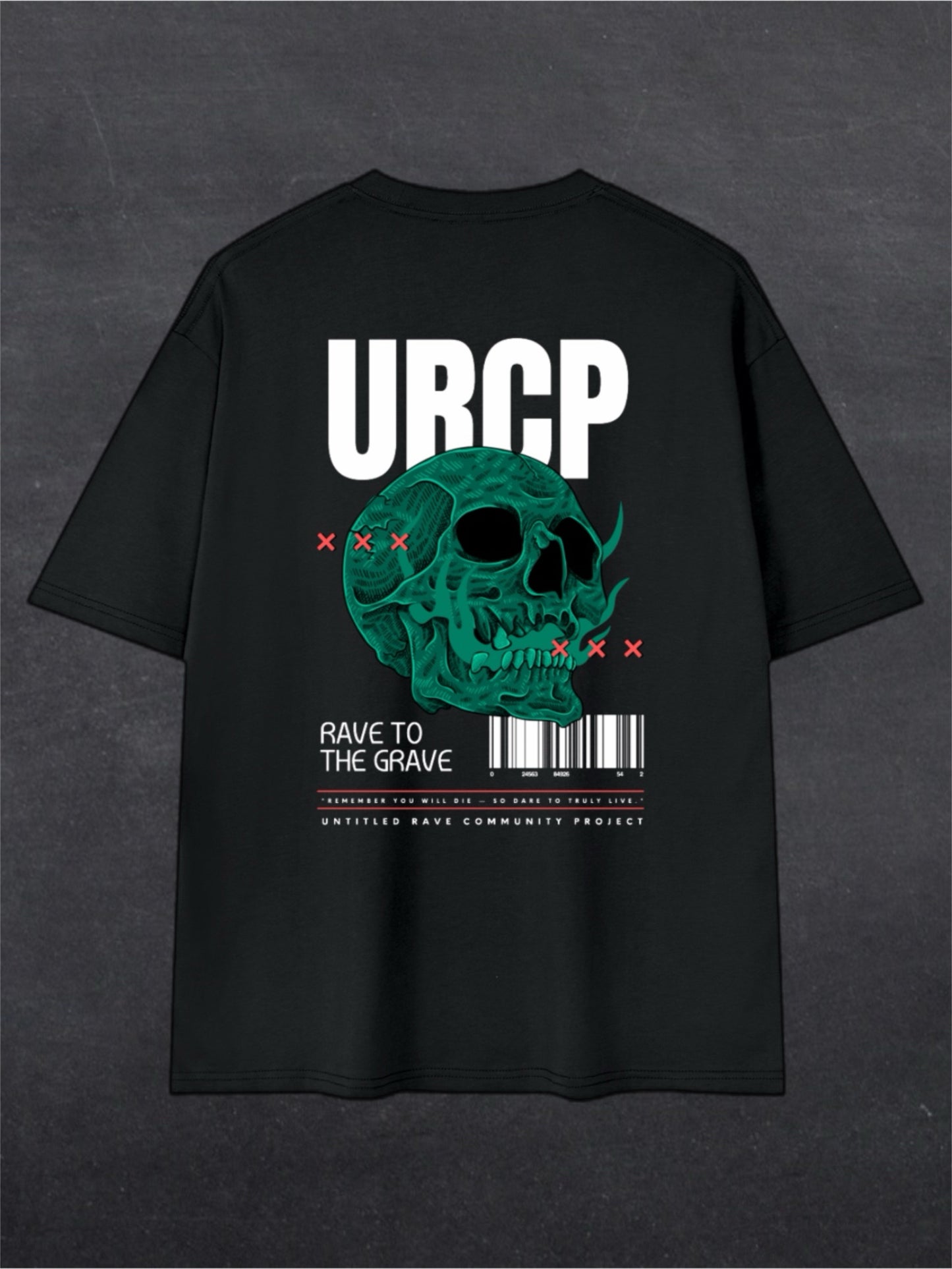 RAVE TO THE GRAVE UNISEX TEE - BACK PRINT (black)