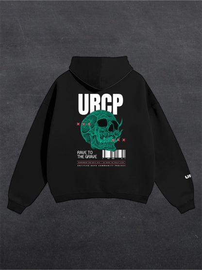 RAVE TO THE GRAVE UNISEX HOODIE - BACK PRINT (black)
